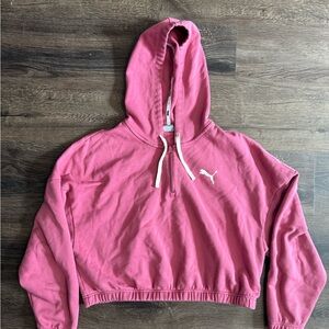 Pink Puma Cropped Hoodie